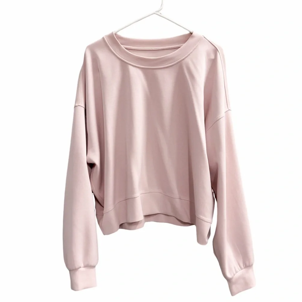 LULULEMON Perfectly Oversized Cropped Crew Softstreme Sweatshirt Pink Size 14